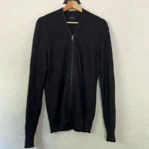 All saints grey cotton cardigan with zipper